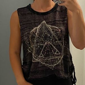 Free People Knit Lace Up Side Tank Top